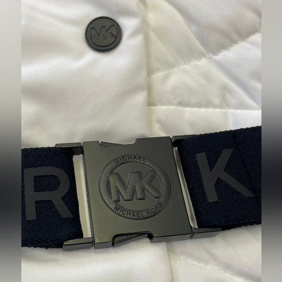 NWT Stunning Michael Kors Belted White Winter Coat Designer MK Jacket M - 2X - Picture 8 of 15